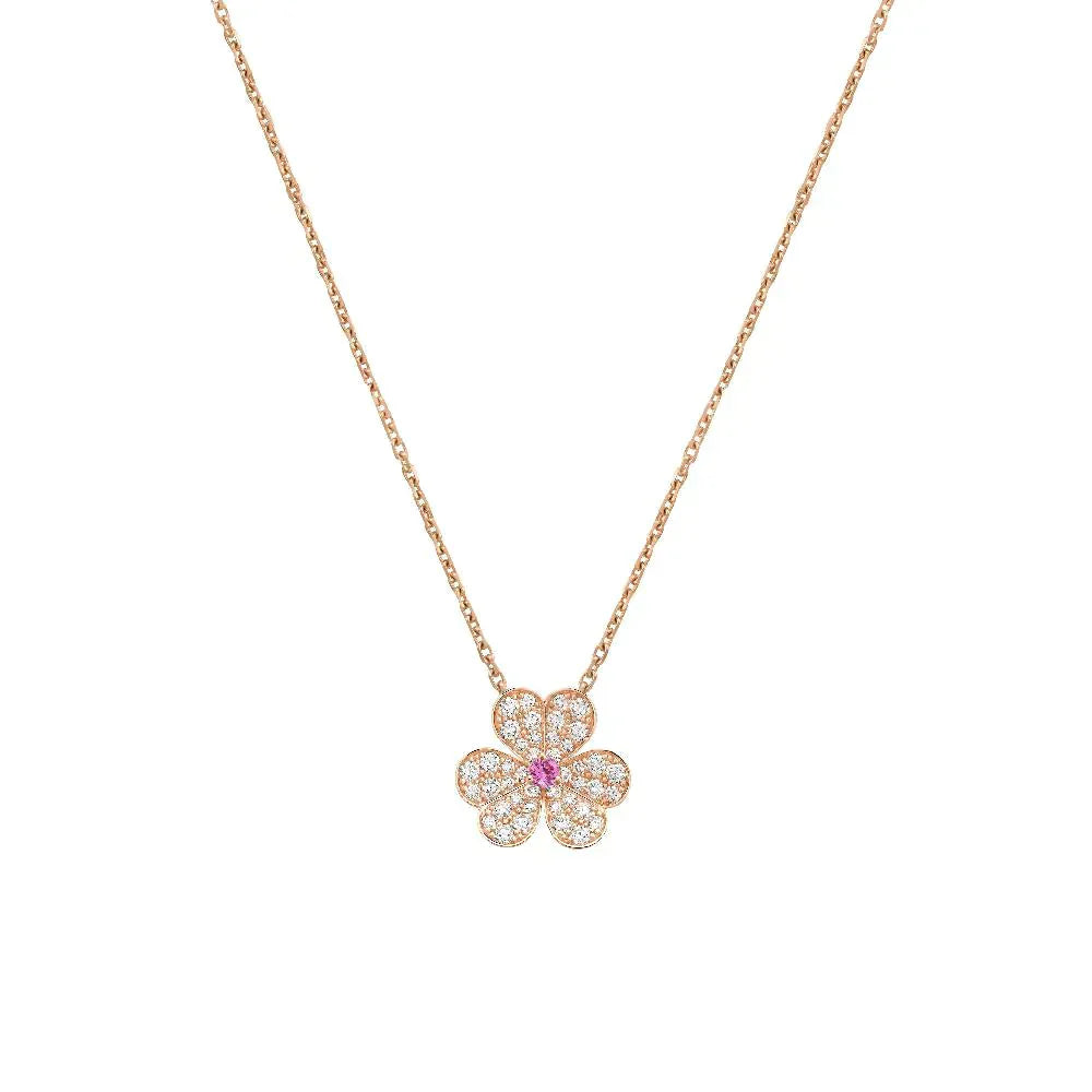 [Lumi Jewels]FRIVOLE ROSE GOLD FLOWER DIAMOND NECKLACE