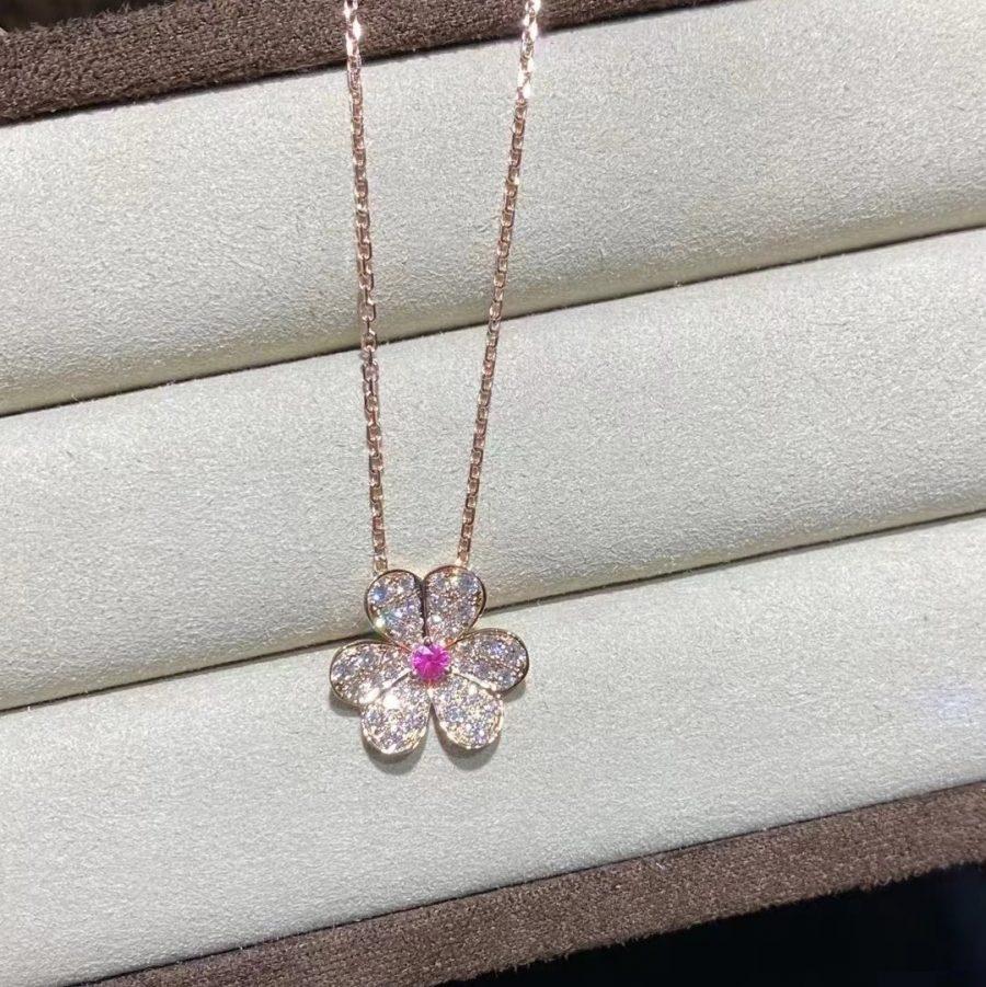 [Lumi Jewels]FRIVOLE ROSE GOLD FLOWER DIAMOND NECKLACE