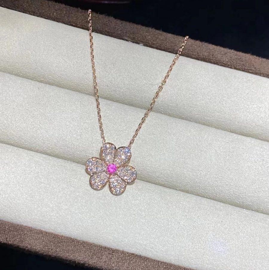 [Lumi Jewels]FRIVOLE ROSE GOLD FLOWER DIAMOND NECKLACE