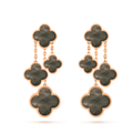 [Lumi Jewels]CLOVER EARRINGS DARK MOP 4 MOTIFS ROSE GOLD