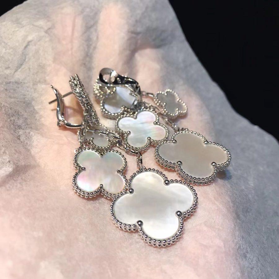 [Lumi Jewels]CLOVER EARRINGS WHITE MOP 4 MOTIFS SILVER