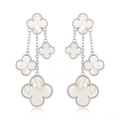 [Lumi Jewels]CLOVER EARRINGS WHITE MOP 4 MOTIFS SILVER