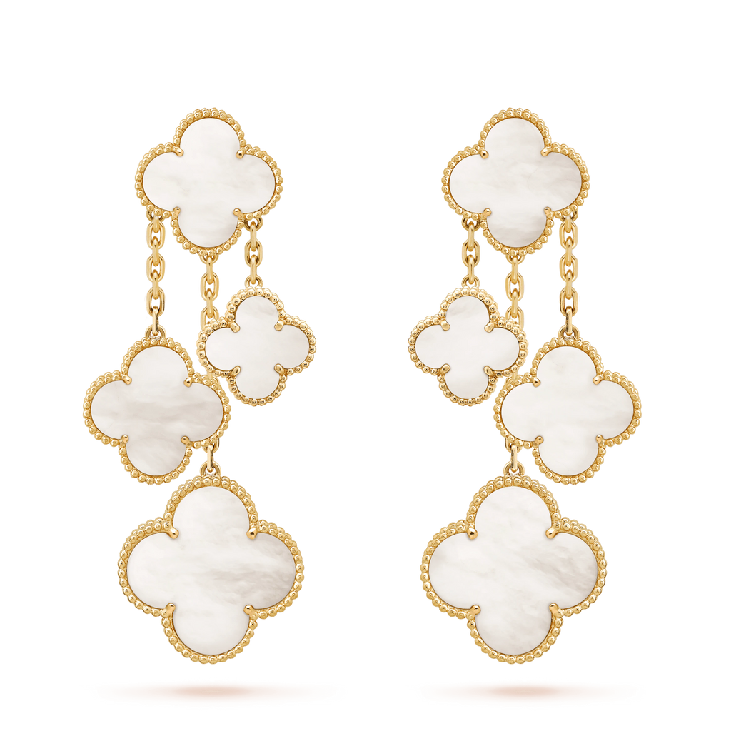 [Lumi Jewels]CLOVER EARRINGS WHITE MOP 4 MOTIFS GOLD