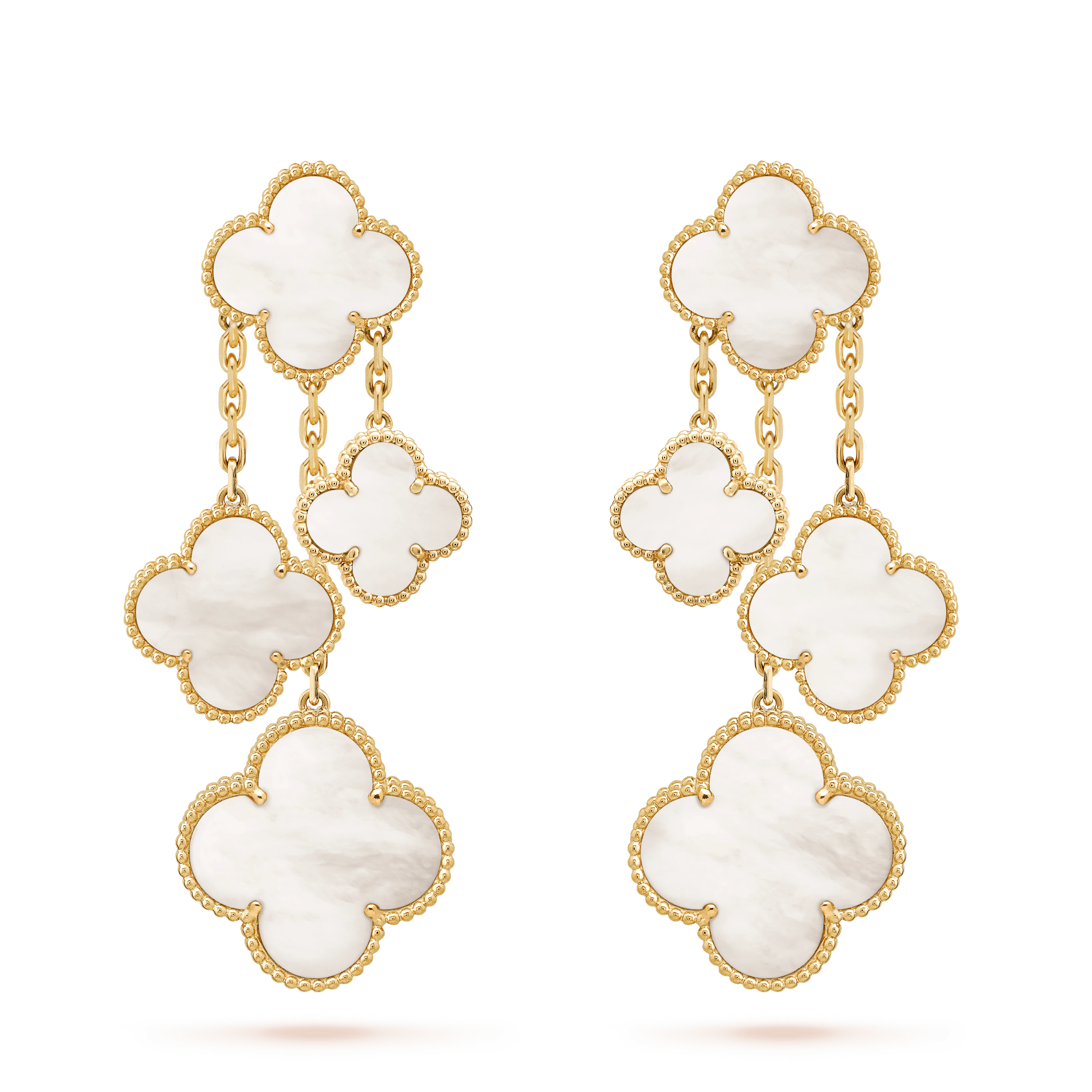 [Lumi Jewels]CLOVER EARRINGS WHITE MOP 4 MOTIFS GOLD
