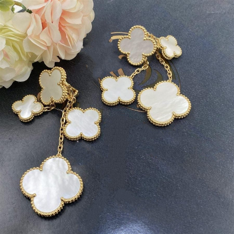 [Lumi Jewels]CLOVER EARRINGS WHITE MOP 4 MOTIFS GOLD