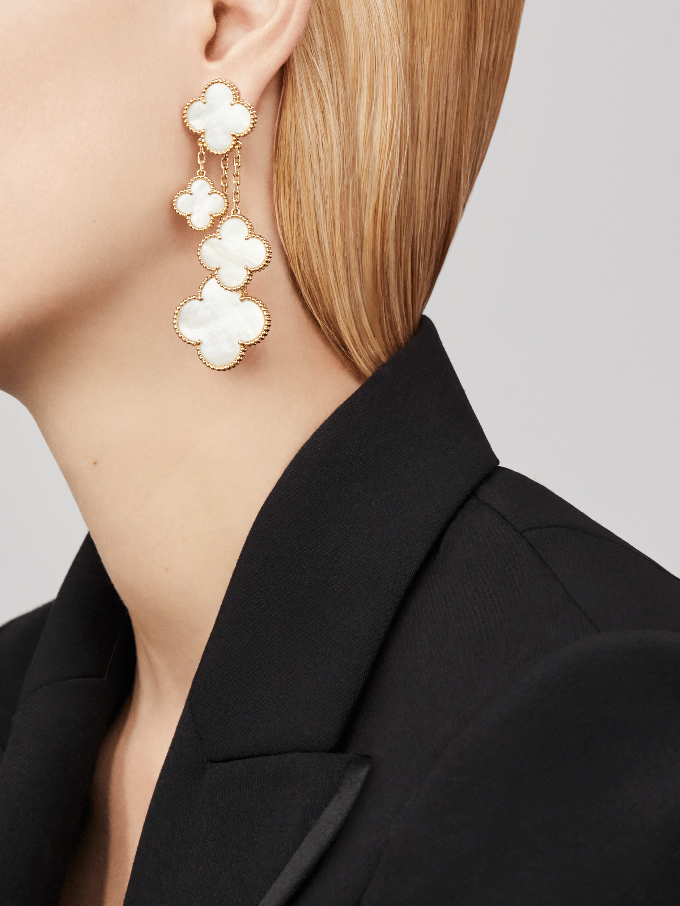 [Lumi Jewels]CLOVER EARRINGS WHITE MOP 4 MOTIFS GOLD