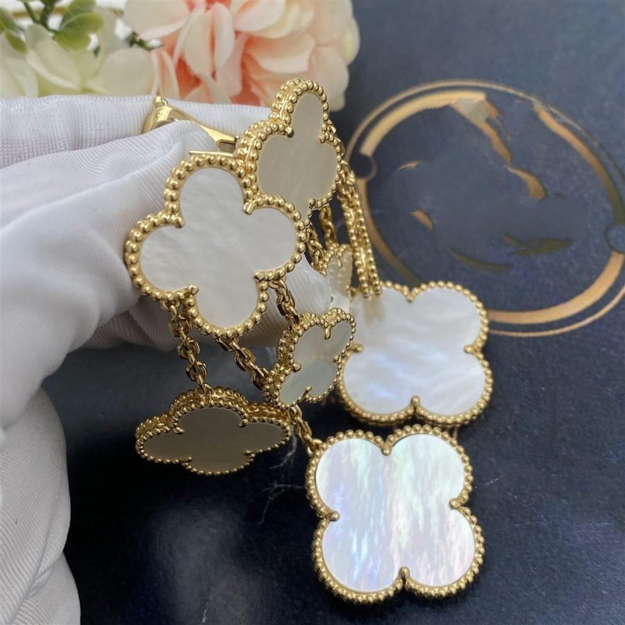 [Lumi Jewels]CLOVER EARRINGS WHITE MOP 4 MOTIFS GOLD