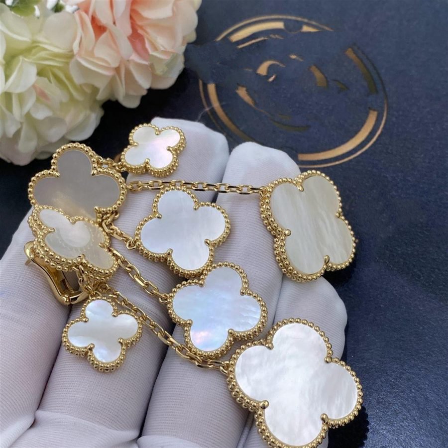 [Lumi Jewels]CLOVER EARRINGS WHITE MOP 4 MOTIFS GOLD