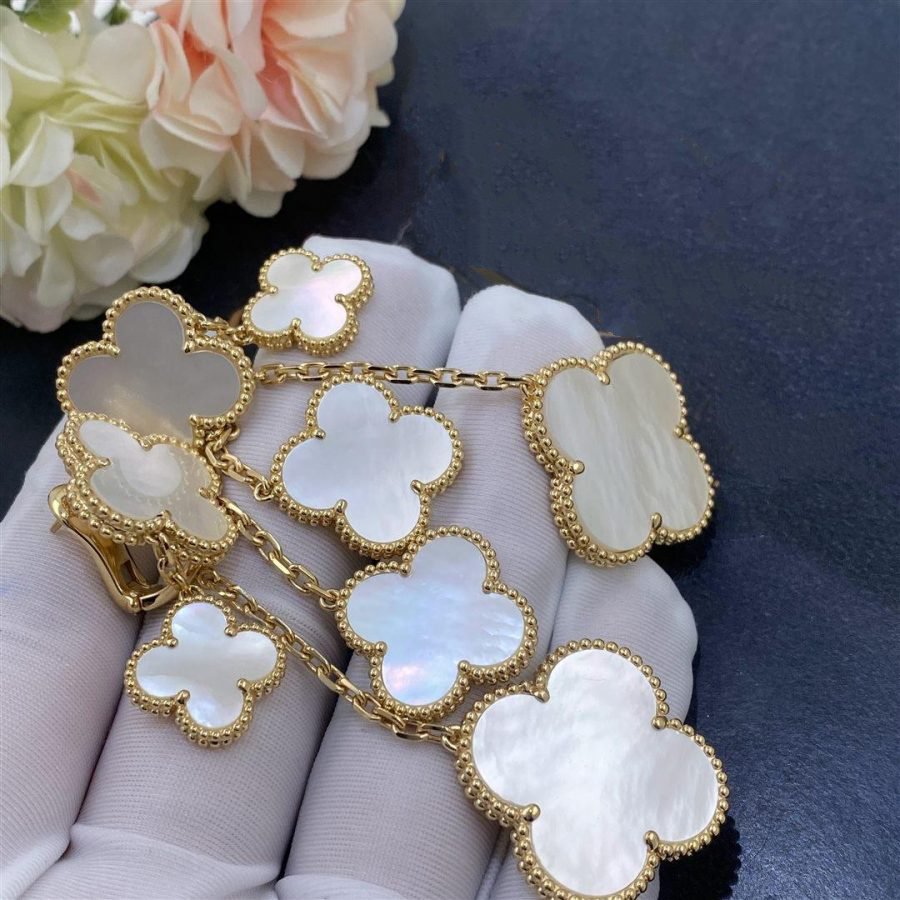 [Lumi Jewels]CLOVER EARRINGS WHITE MOP 4 MOTIFS GOLD