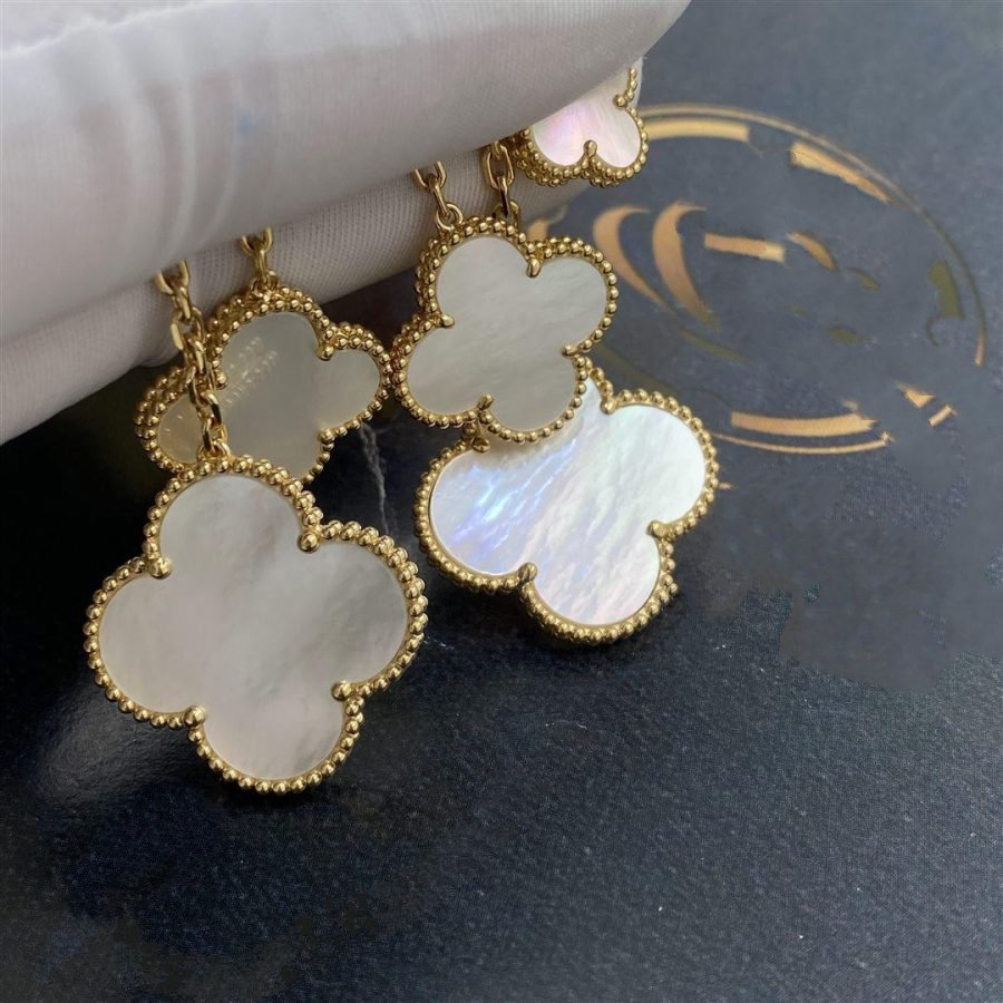 [Lumi Jewels]CLOVER EARRINGS WHITE MOP 4 MOTIFS GOLD