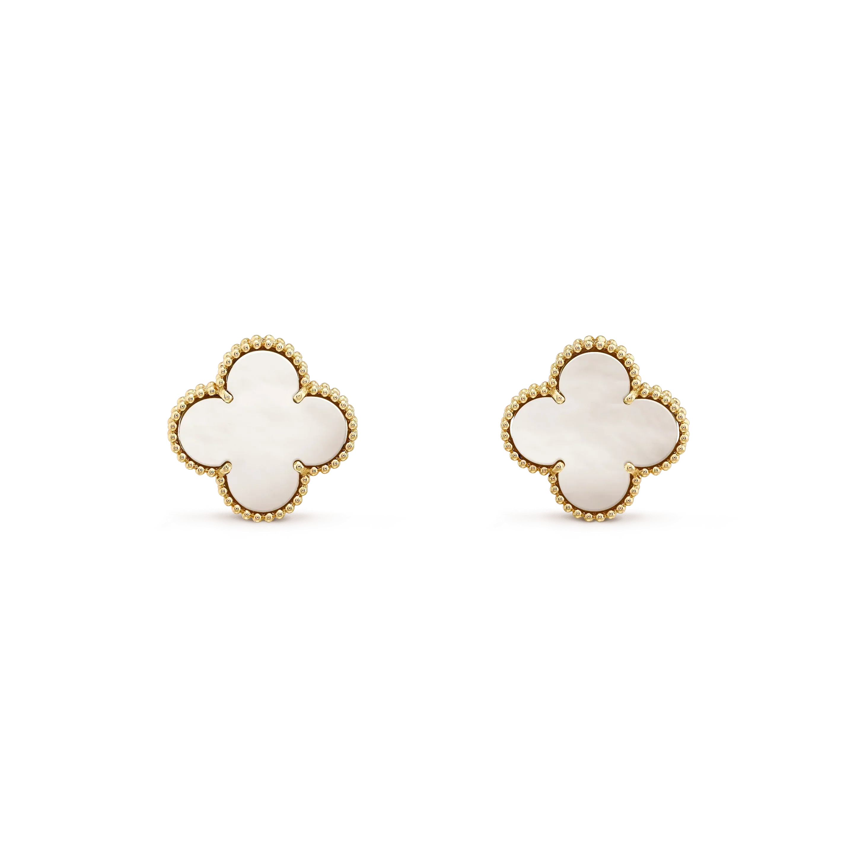 [Lumi Jewels]CLOVER MEDIUM 1 MOTIFS  WHITE MOP STUD EARRINGS