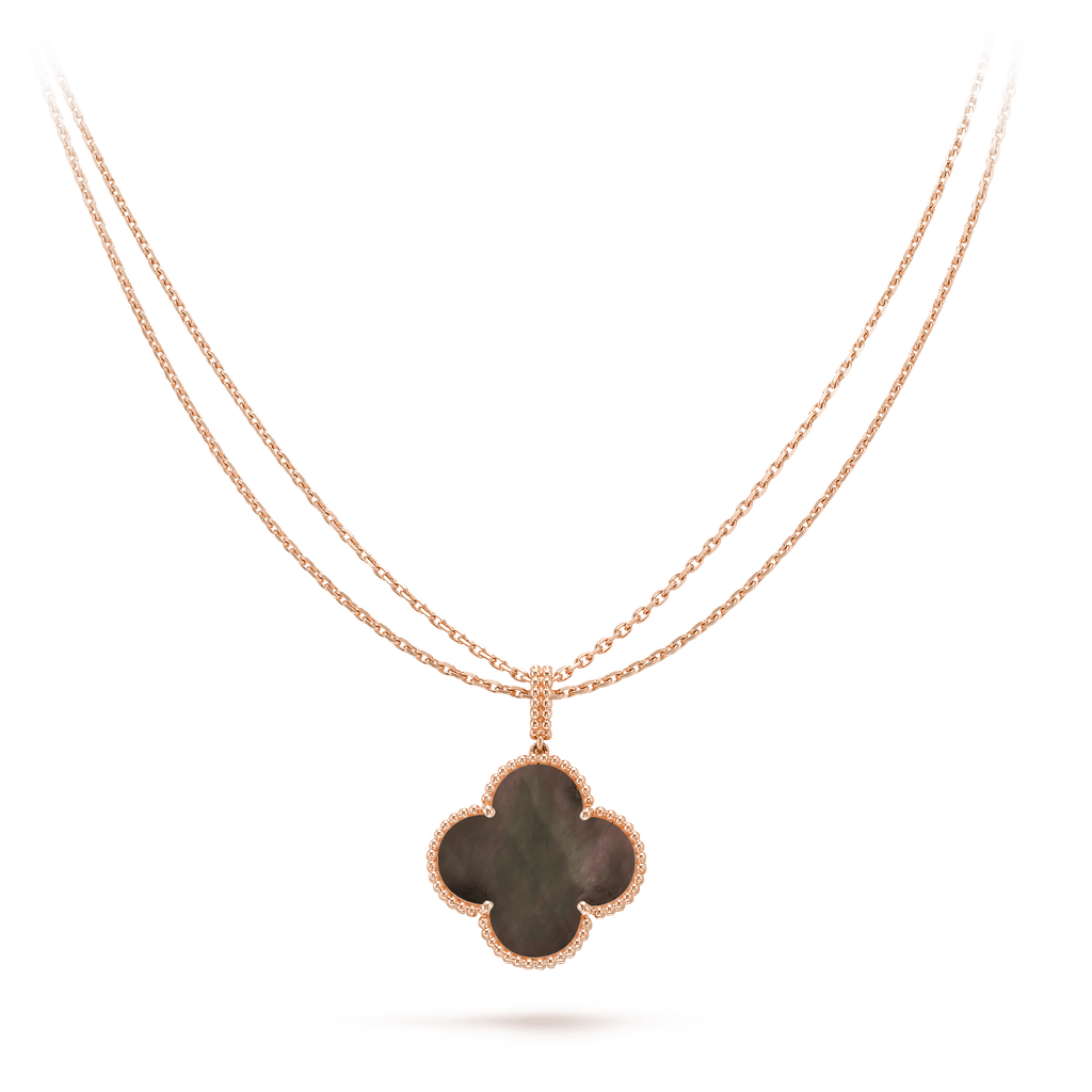 [Lumi Jewels]CLOVER 25MM GOLD DARK MOP BIG CLOVER NECKLACE
