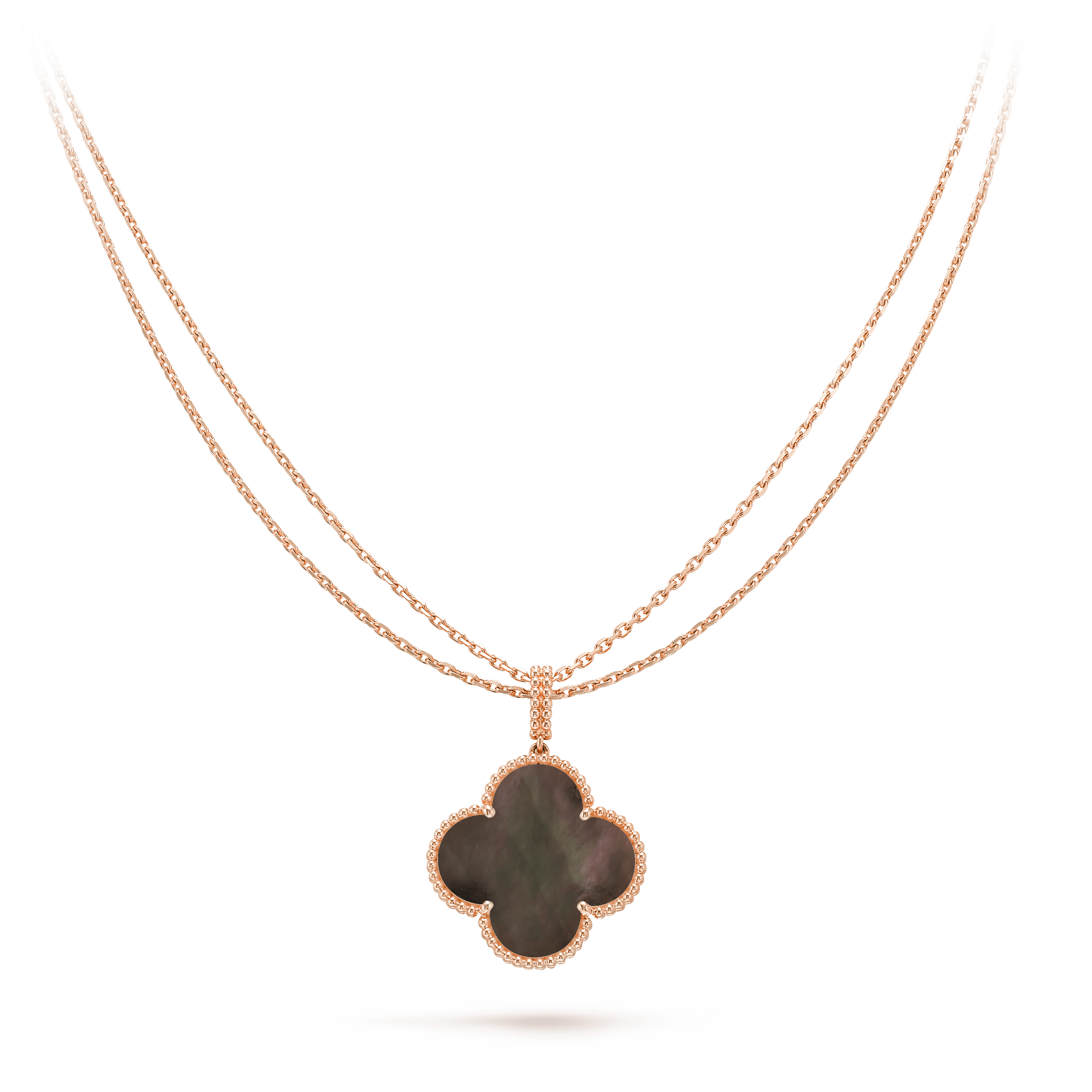 [Lumi Jewels]CLOVER 25MM GOLD DARK MOP BIG CLOVER NECKLACE