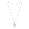 [Lumi Jewels]CLOVER SILVER CHALCEDONY BIG CLOVER NECKLACE