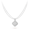 [Lumi Jewels]CLOVER 25MM SILVER FULL DIAMOND BIG CLOVER NECKLACE