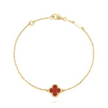 [Lumi Jewels]CLOVER  CARNELIAN SINGLE FLOWER BRACELET