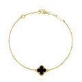 [Lumi Jewels]CLOVER ONYX SINGLE FLOWER BRACELET
