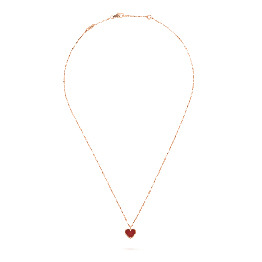 [Lumi Jewels]SWEET CLOVER CARNELIAN HEART NECKLACE