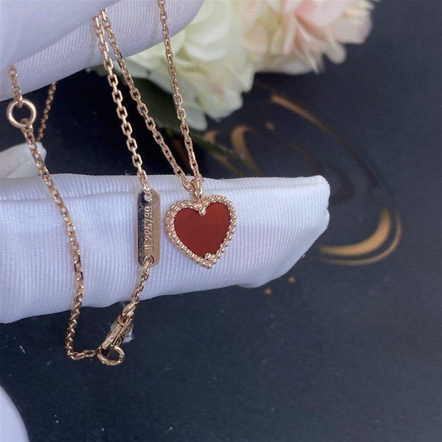 [Lumi Jewels]SWEET CLOVER CARNELIAN HEART NECKLACE