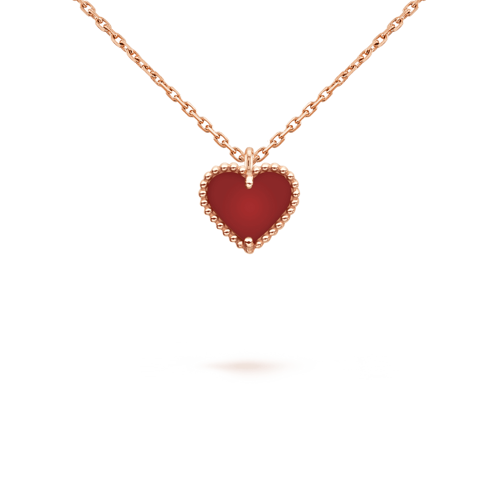 [Lumi Jewels]SWEET CLOVER CARNELIAN HEART NECKLACE