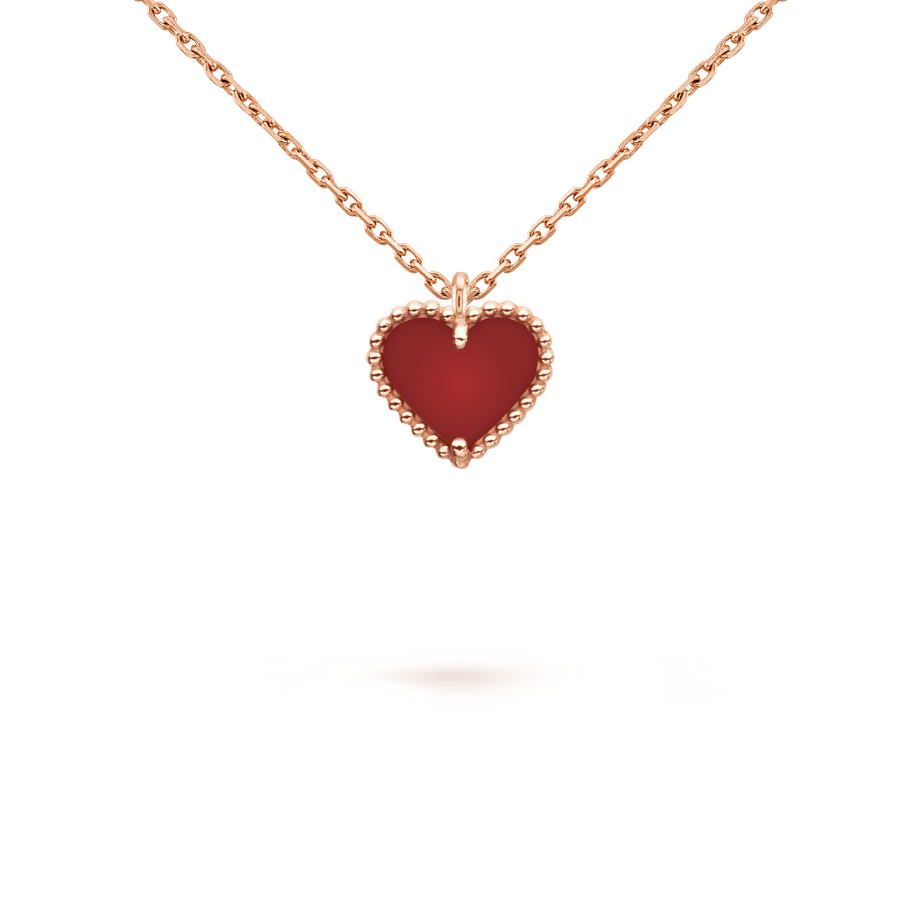 [Lumi Jewels]SWEET CLOVER CARNELIAN HEART NECKLACE