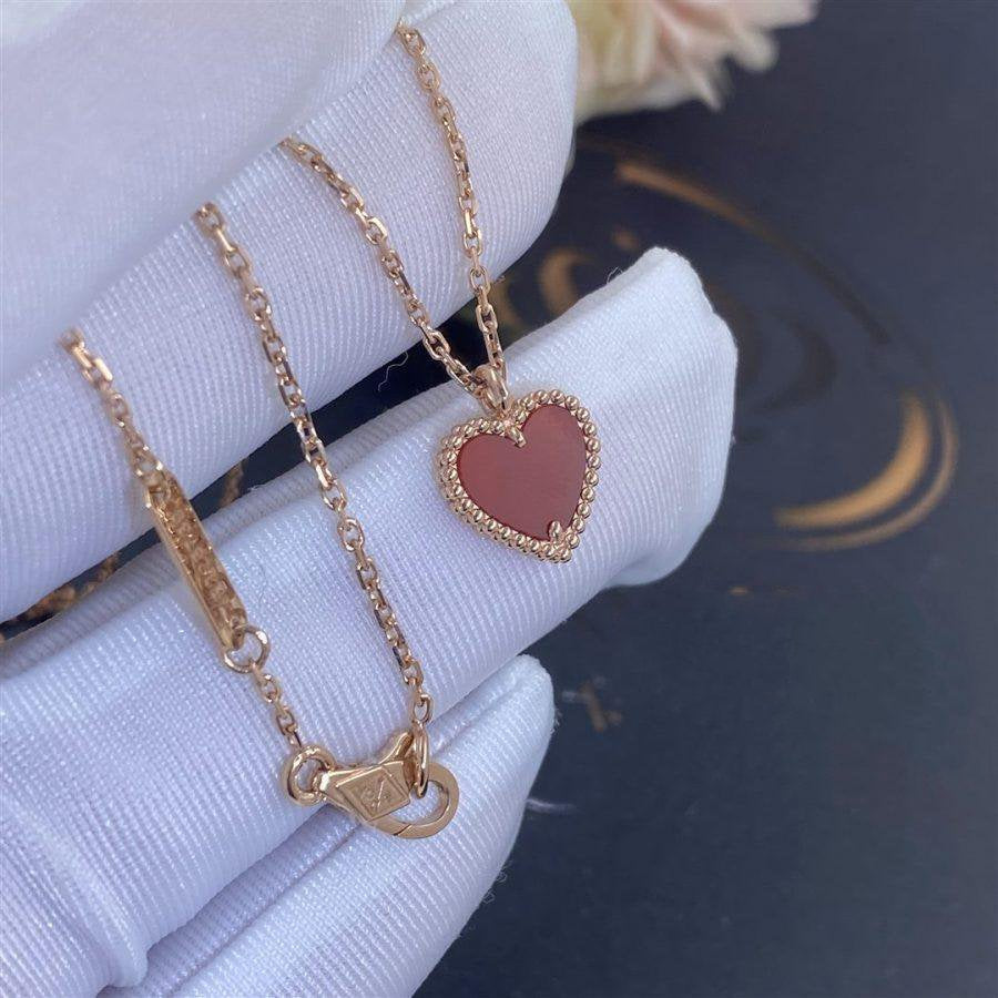 [Lumi Jewels]SWEET CLOVER CARNELIAN HEART NECKLACE