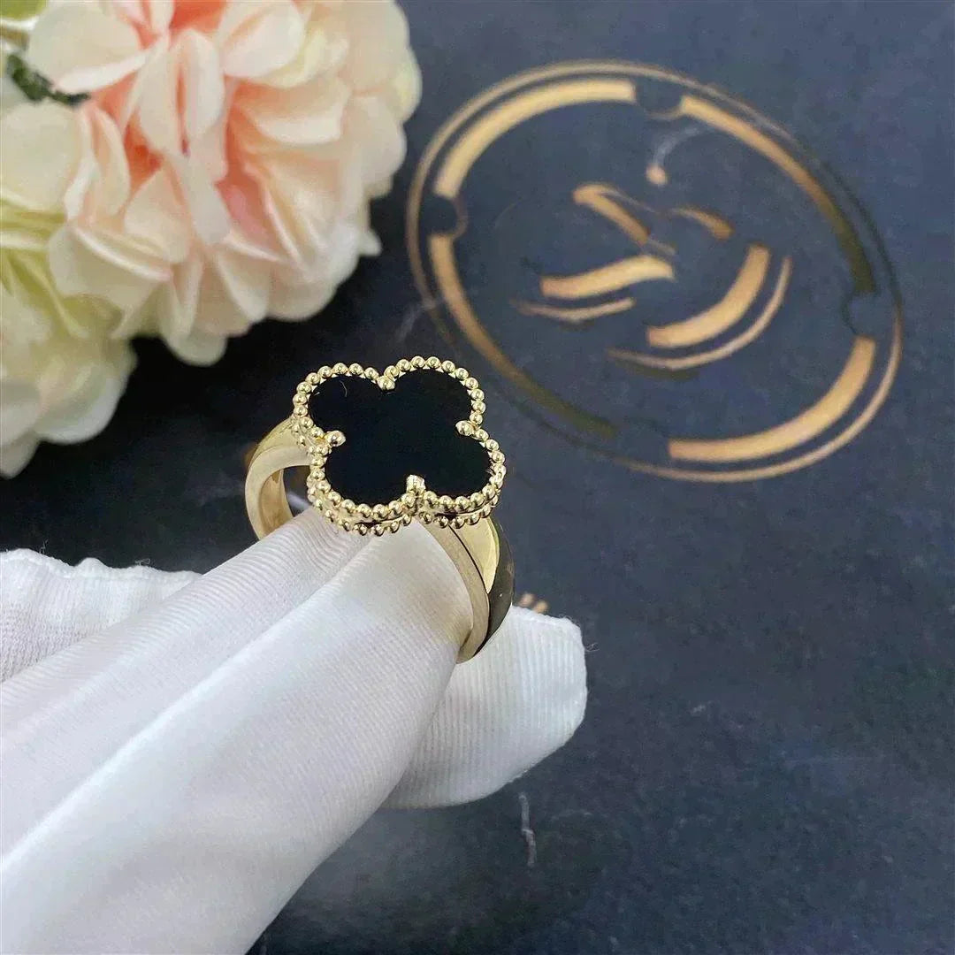 [Lumi Jewels]CLOVER ONYX RING