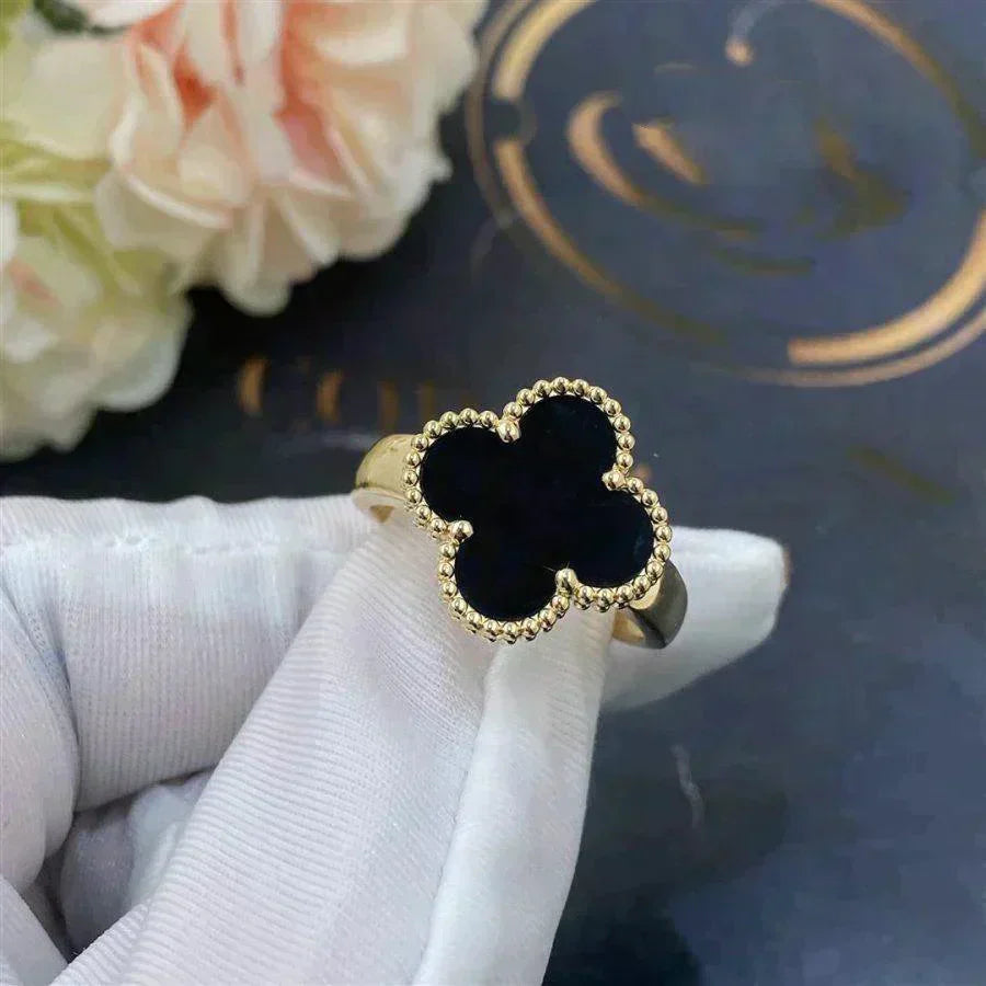 [Lumi Jewels]CLOVER ONYX RING