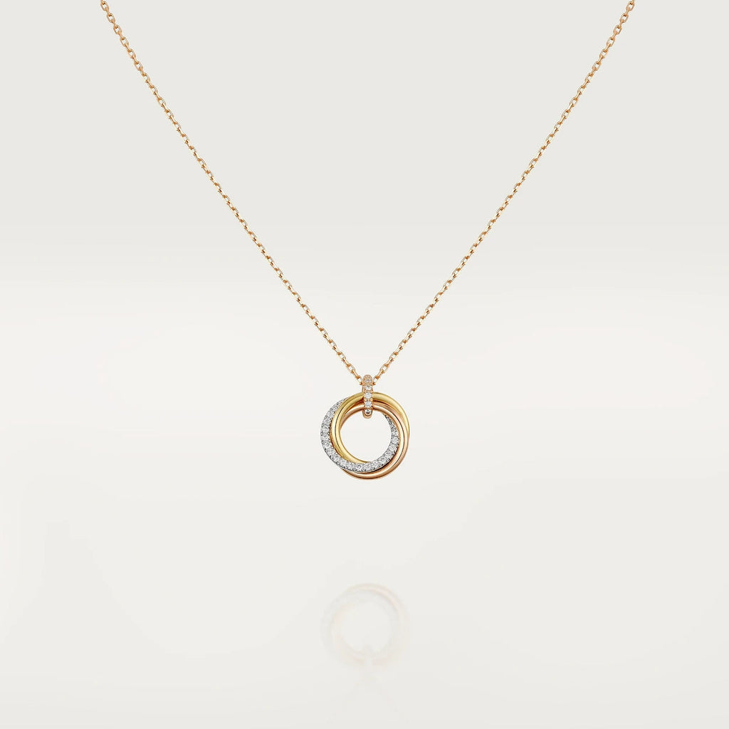 [Lumi Jewels]TRINITY NECKLACE SILVER GOLD PINK GOLD DIAMONDS