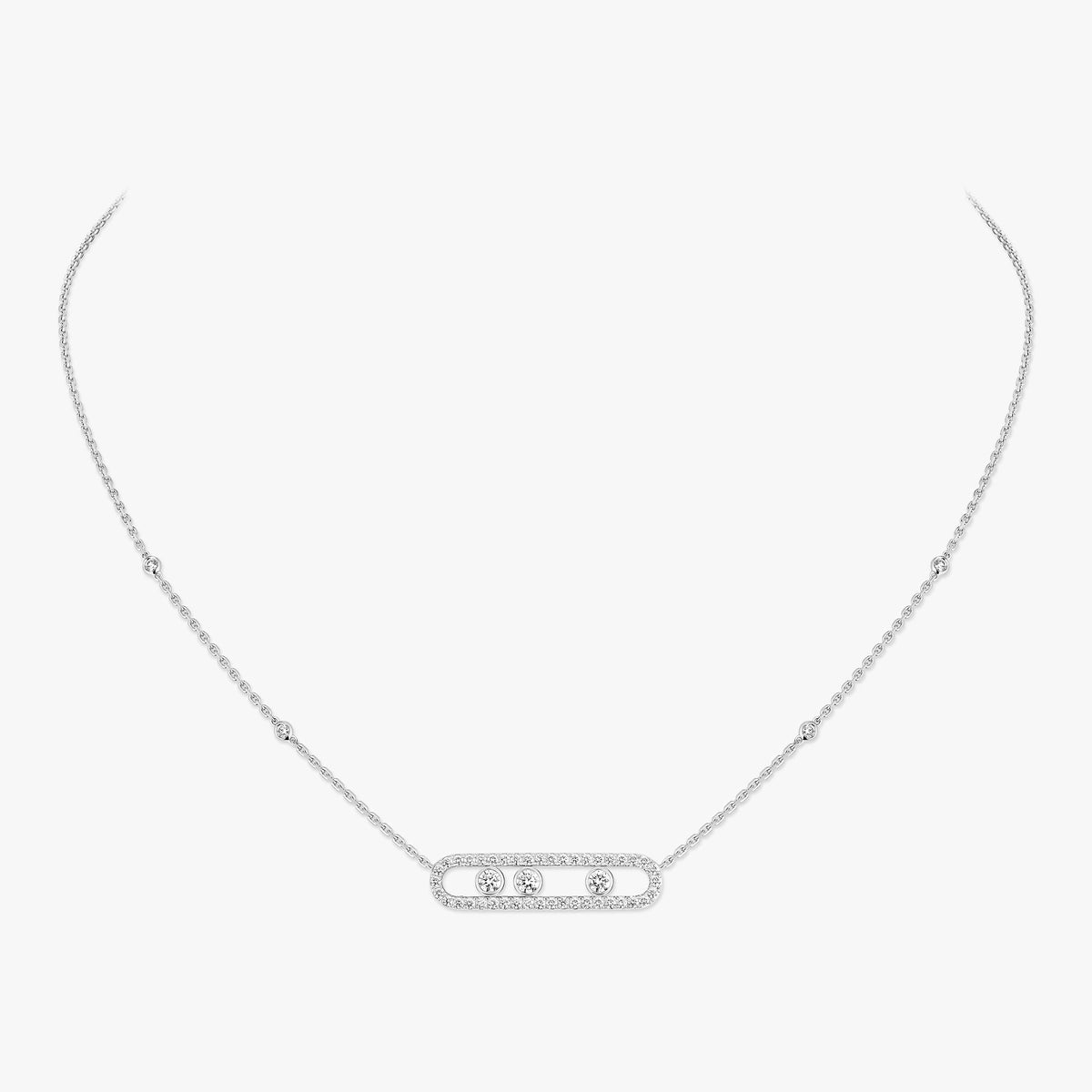 [Lumi Jewels] Move Pave_ Rose Gold Diamond Necklace