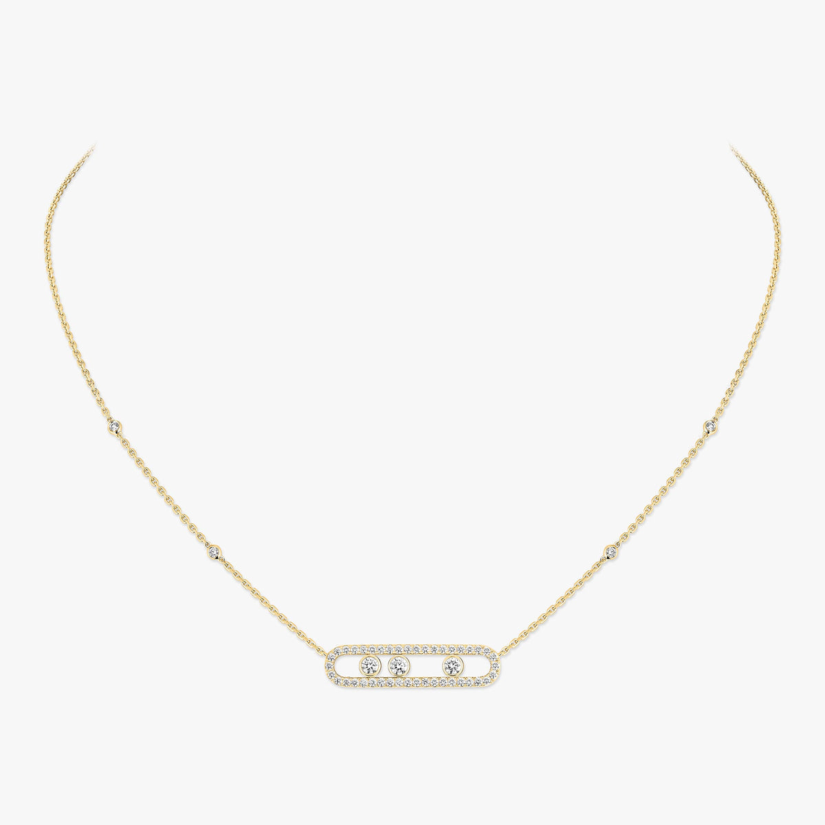 [Lumi Jewels] Move Pave_ Rose Gold Diamond Necklace