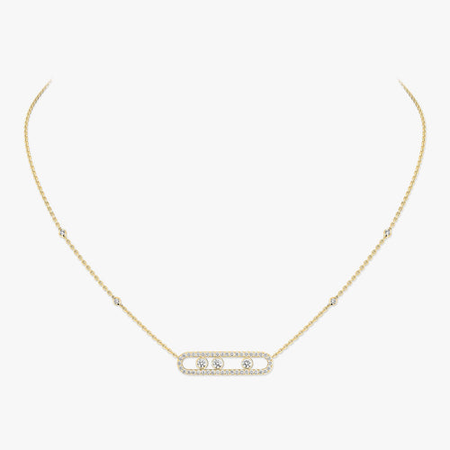 [Lumi Jewels] Move Pave_ Rose Gold Diamond Necklace