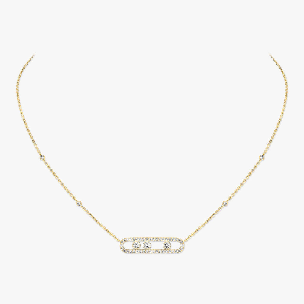 [Lumi] Move Pave_ Rose Gold Diamond Necklace