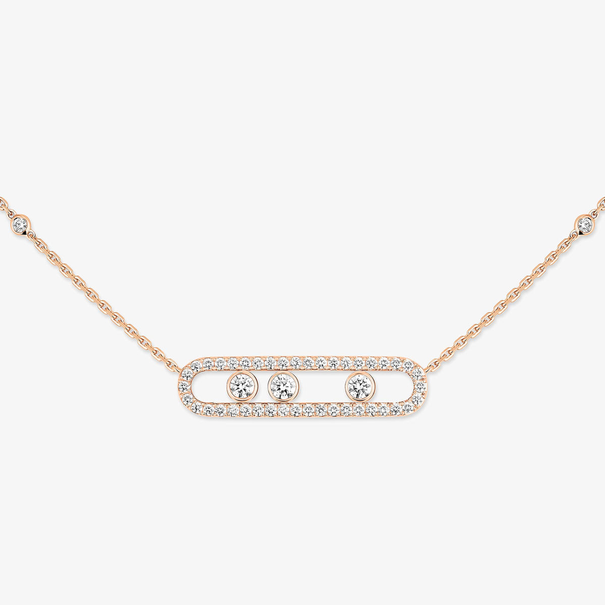[Lumi Jewels] Move Pave_ Rose Gold Diamond Necklace