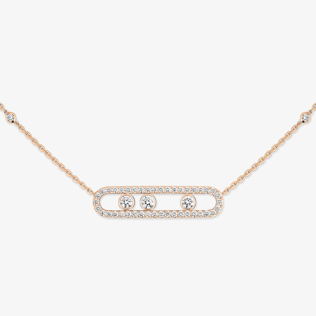 [Lumi] Move Pave_ Rose Gold Diamond Necklace