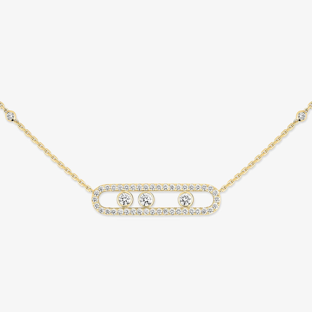 [Lumi Jewels] Move Pave_ Rose Gold Diamond Necklace