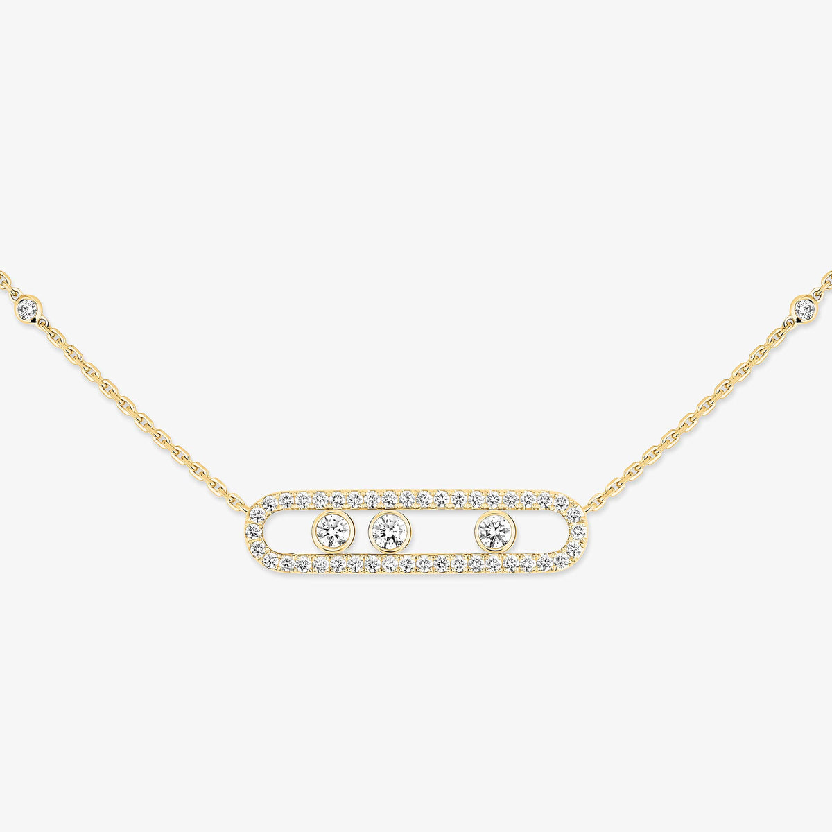 [Lumi Jewels] Move Pave_ Rose Gold Diamond Necklace