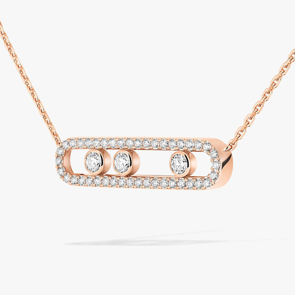[Lumi Jewels] Move Pave_ Rose Gold Diamond Necklace