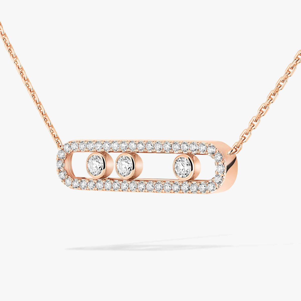 [Lumi Jewels] Move Pave_ Rose Gold Diamond Necklace