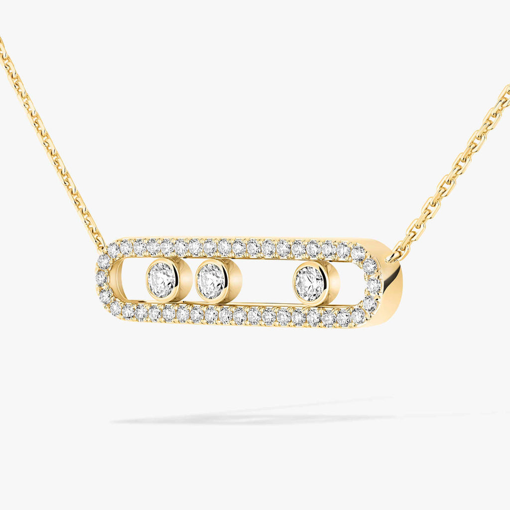 [Lumi Jewels] Move Pave_ Rose Gold Diamond Necklace