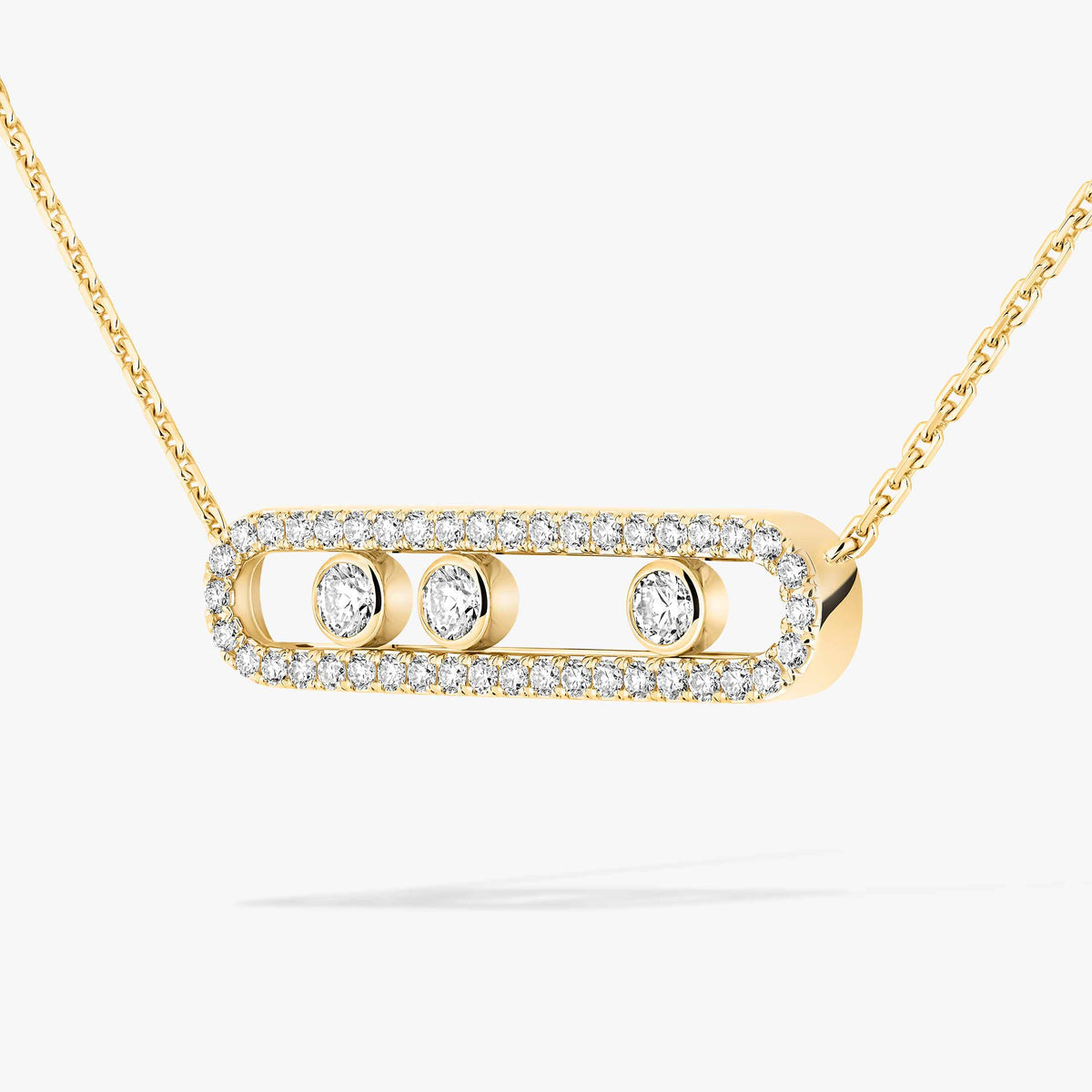 [Lumi Jewels] Move Pave_ Rose Gold Diamond Necklace