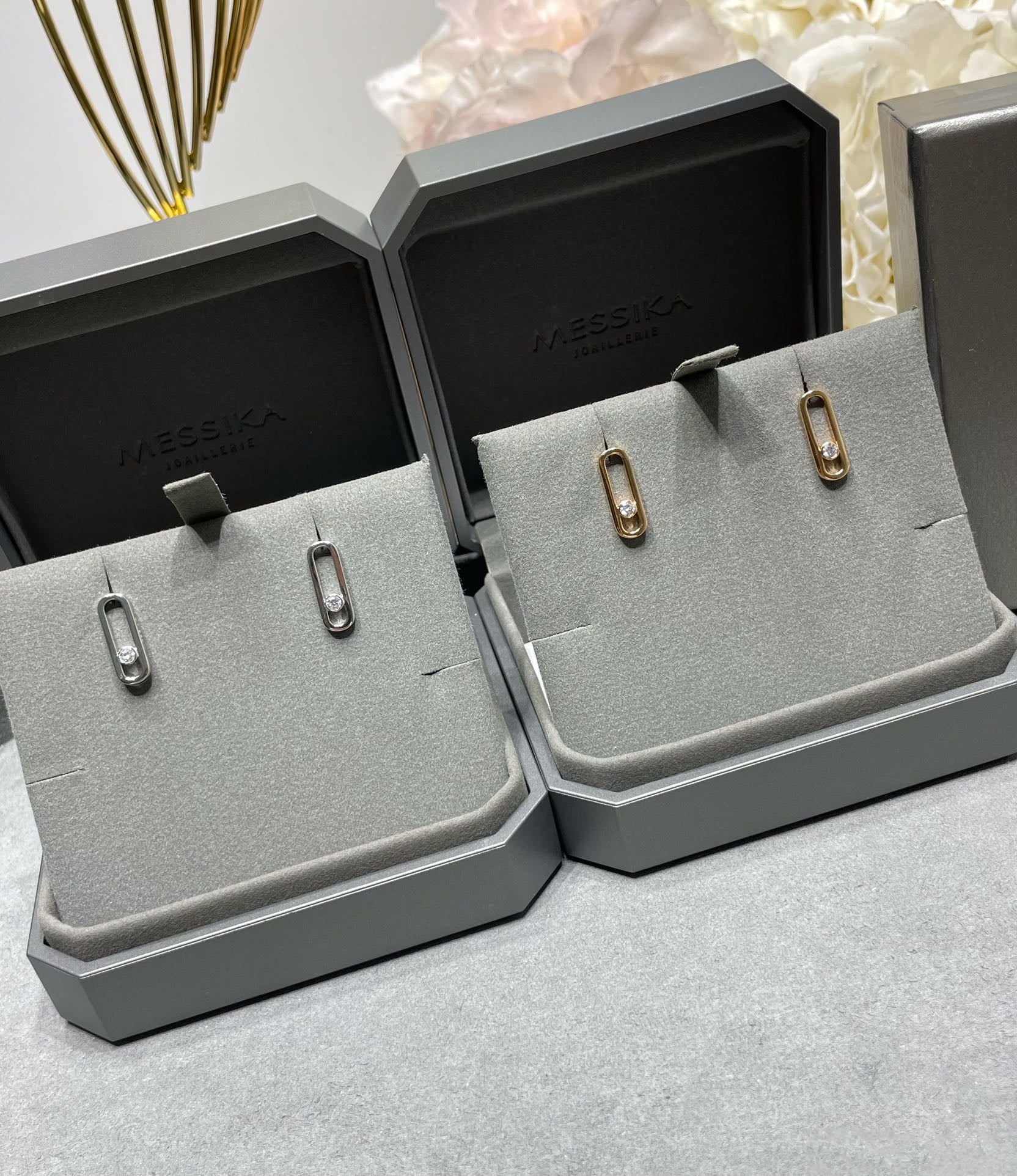 [Lumi]MOVE UNO SMALL 1 DIAMOND EARRINGS