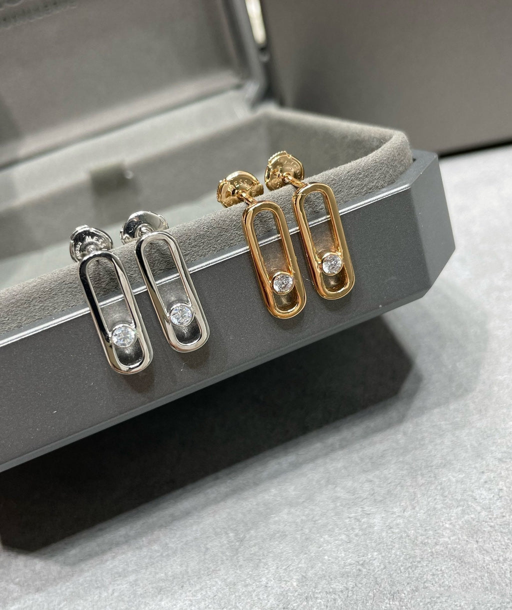 [Lumi]MOVE UNO SMALL 1 DIAMOND EARRINGS