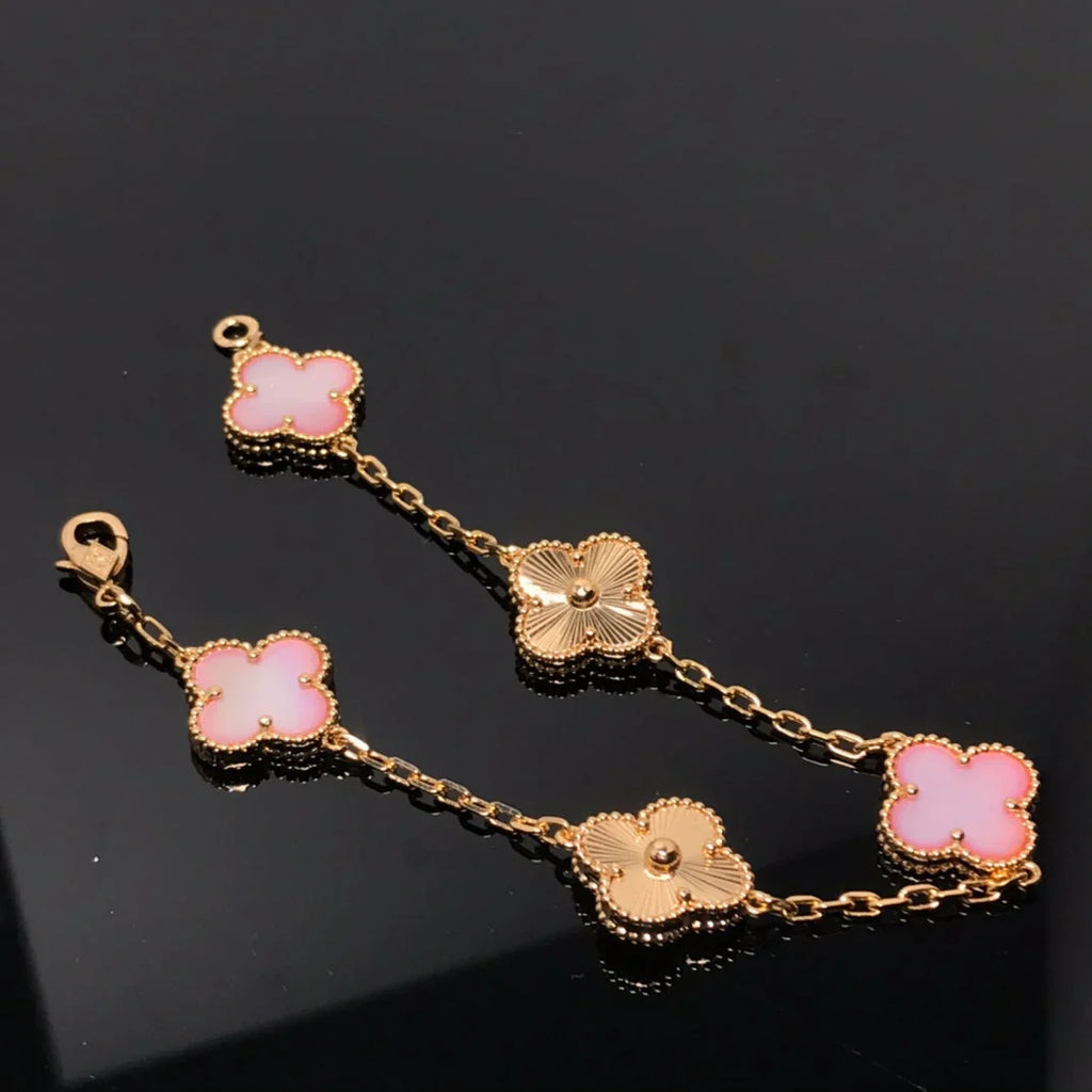 [Lumi Jewels] CLOVER 5 MOTIFS  PINK MOP BRACELET COLLECTION