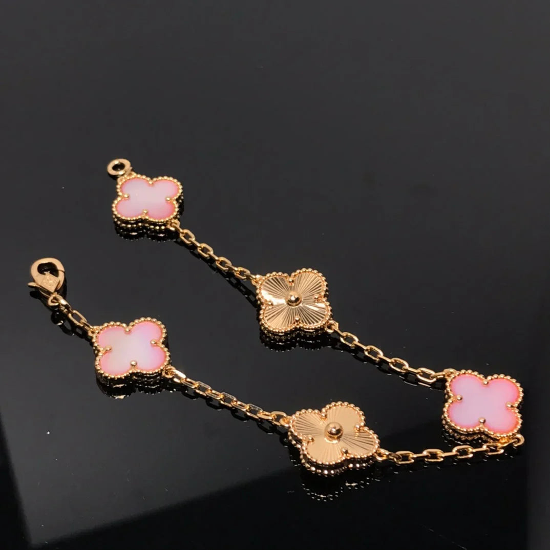 [Lumi Jewels] CLOVER 5 MOTIFS  PINK MOP BRACELET COLLECTION