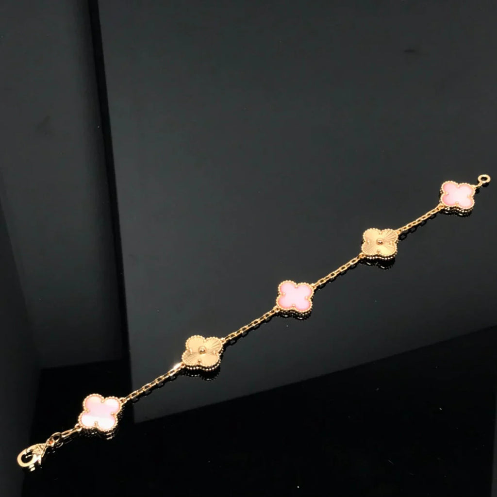 [Lumi Jewels] CLOVER 5 MOTIFS  PINK MOP BRACELET COLLECTION