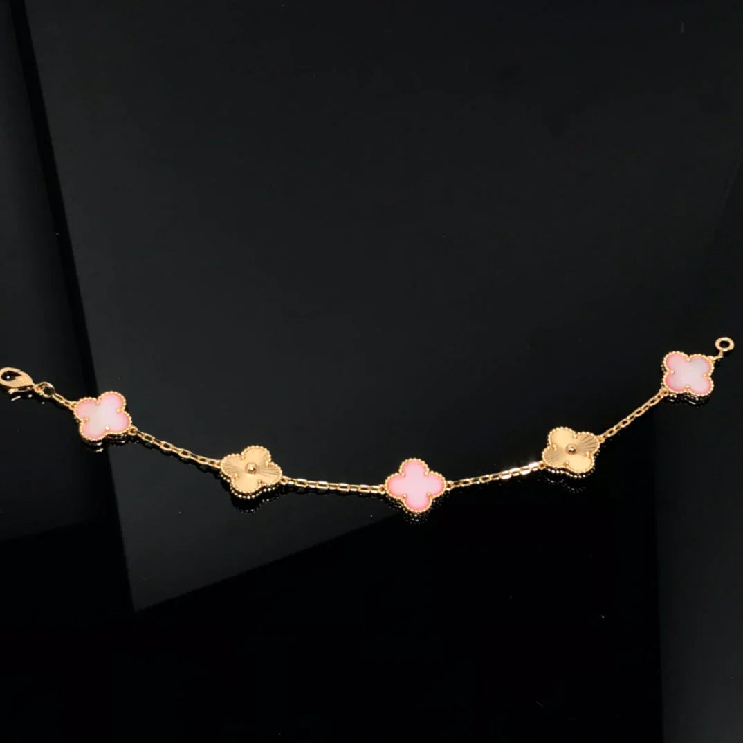 [Lumi Jewels] CLOVER 5 MOTIFS  PINK MOP BRACELET COLLECTION