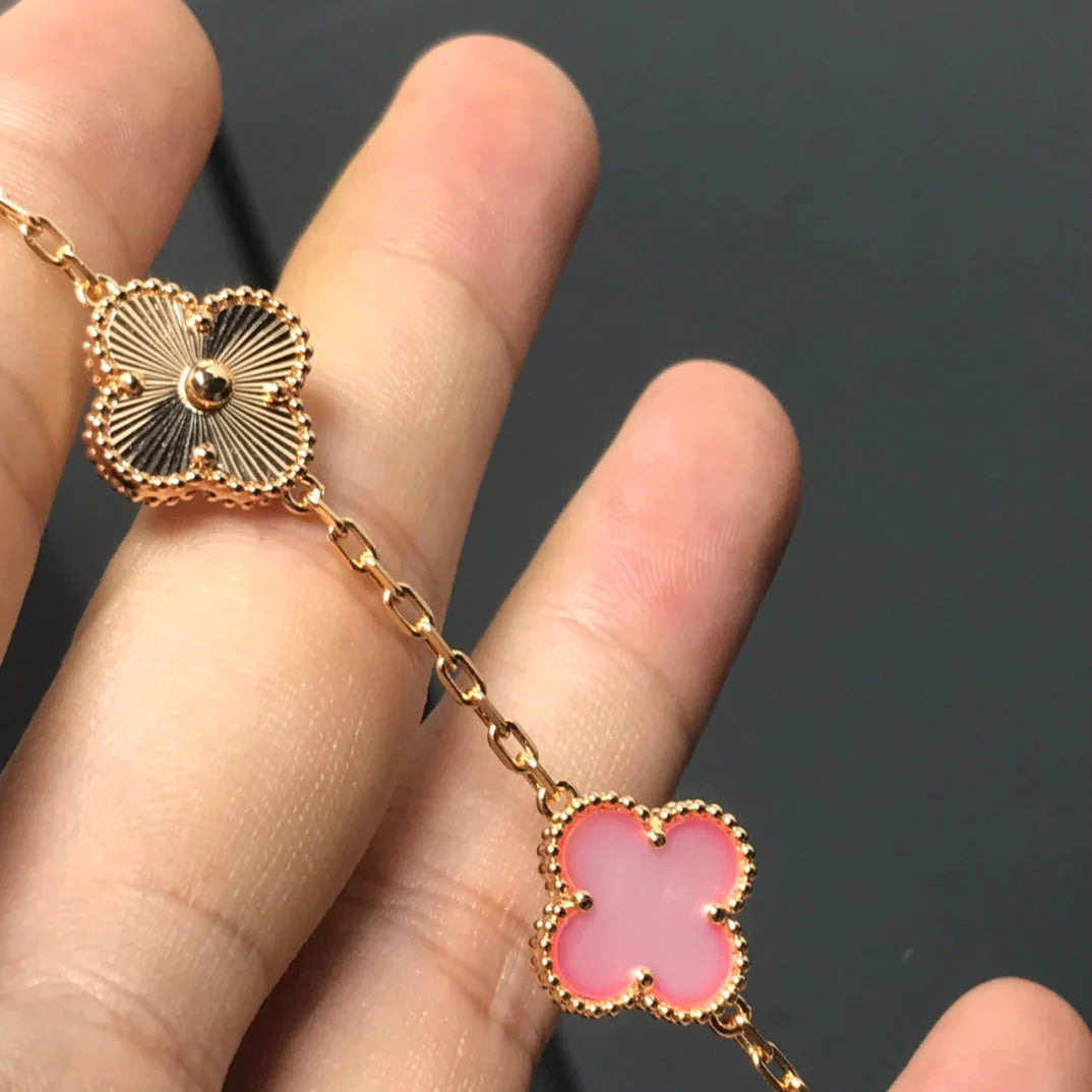 [Lumi Jewels] CLOVER 5 MOTIFS  PINK MOP BRACELET COLLECTION