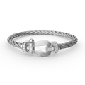 [Lumi Jewels]FORCE LARGE HORSESHOE HALF DIAMOND BRACELET SILVER