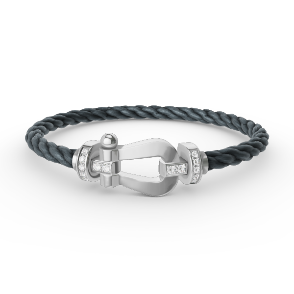 [Lumi Jewels]FORCE LARGE HORSESHOE HALF DIAMOND BRACELET SILVER